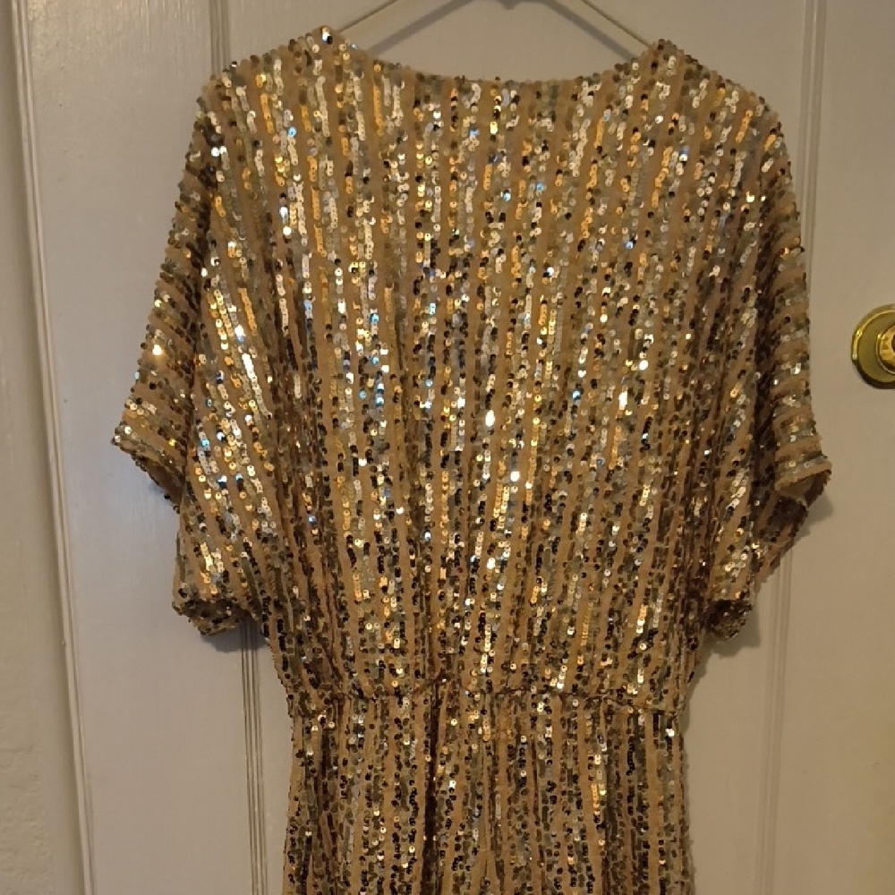 RAGA | Gold Sequin V-Neck Jumpsuit - Picture 5 of 6